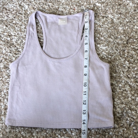 Aritzia TNA Lavender Ribbed Crop Tank Top Sz S - Picture 6 of 8